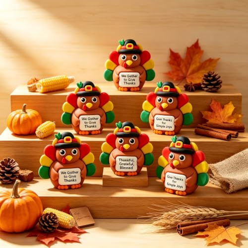 Image of 30 Pcs Mini Thanksgiving Turkey Figurines For Fall Harvest Party Favors