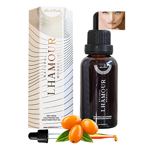 HUILE D'ARGOUSIER BIO | 100% Pure | Effet Bonne Mine | Anti-Âge Jeunesse | Joli Teint Illuminé | Favorise le Bronzage et le Hâle de la Peau | Soin après Soleil | Visage, Peau, Cheveux Cover