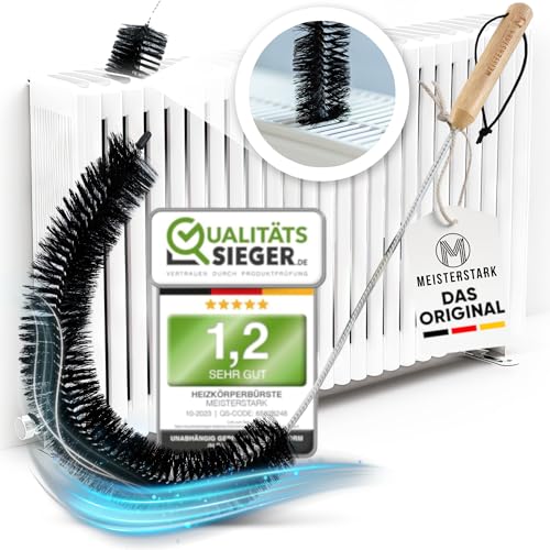 MEISTERSTARK Heizkörper Reinigungsbürste 117cm I Heizkörperbürste für angenehmes Raumklima I Heizungsbürste kratzfrei mit weichen Borsten I Heizkörper reinigen mit Flexibler Heizungsreinigungsbürste