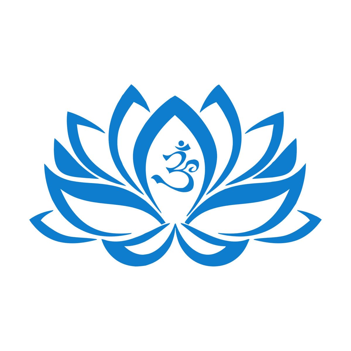 Wall Stickers Lotus Flower Om Yoga Buddha ation Living 32x50.9cm Waterproof Small Blue