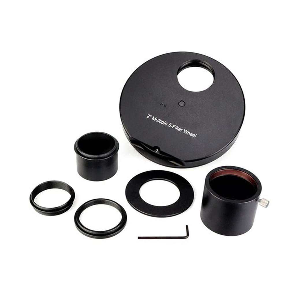 Roue de Filtre de Télescope Filtre Métallique 5 Positions pour Oculaire de Télescope pour Télescopes Astronomiques 2 Pouces