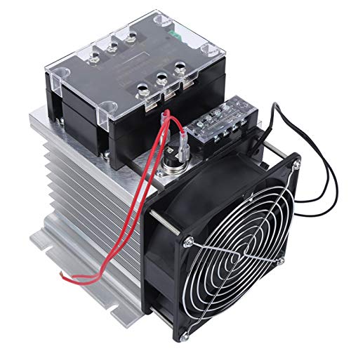 Tomantery 380V TSR-150WA-R1 50-60HZ Moteur 3 Phases contrôleur de Module de démarrage progressif opération Simple Relais inférieur en Laiton Durable pour Pompes à Eau(Module + Radiator)