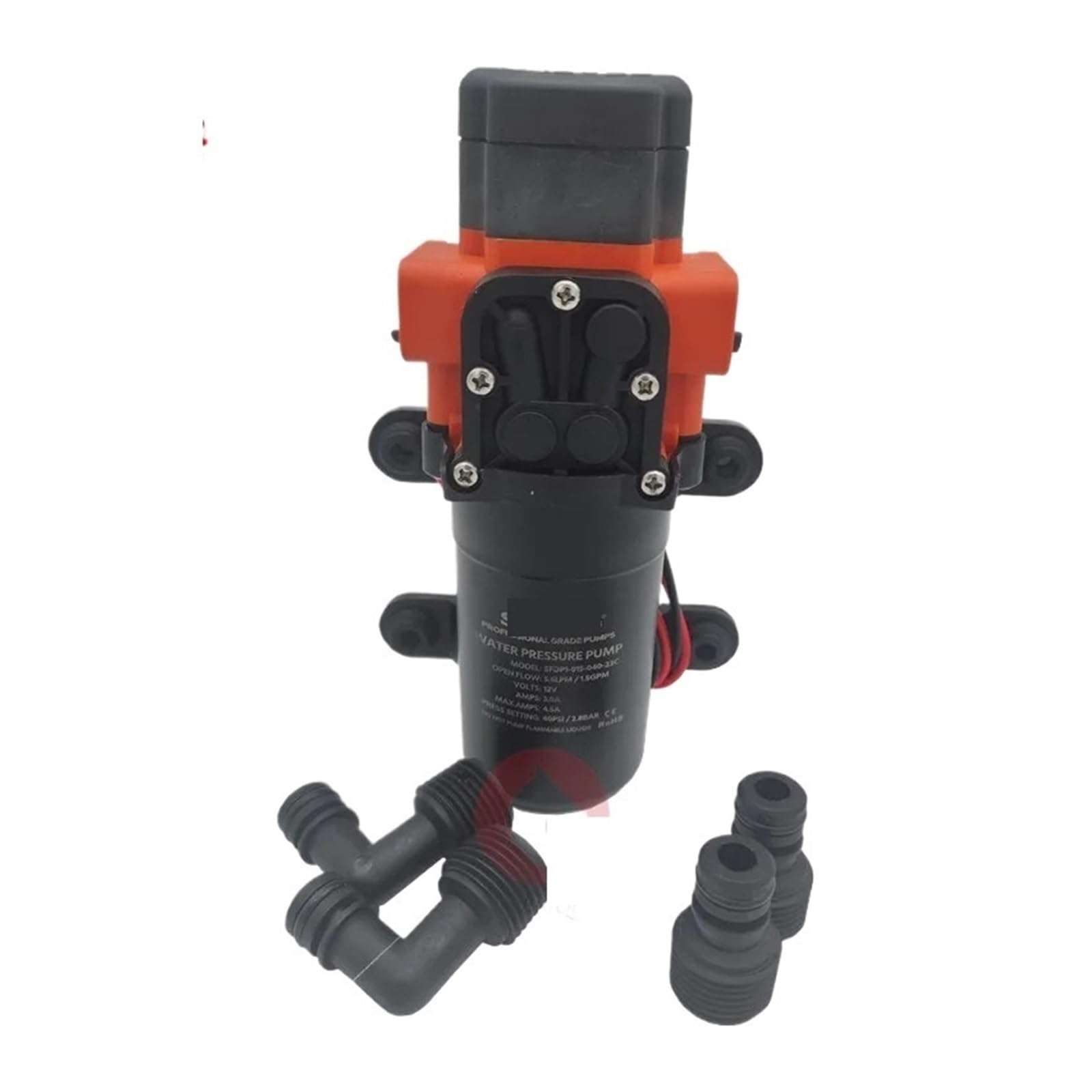 Bgaza Sfdp1-015-040-23C 23C Series 1.5Gpm/40Psi Automatic Marine Water Diaphragm Pump 12V 24V Self Priming Boat Yacht, Rv Caravan High Pressure(Sfdp1-015-040-23C)