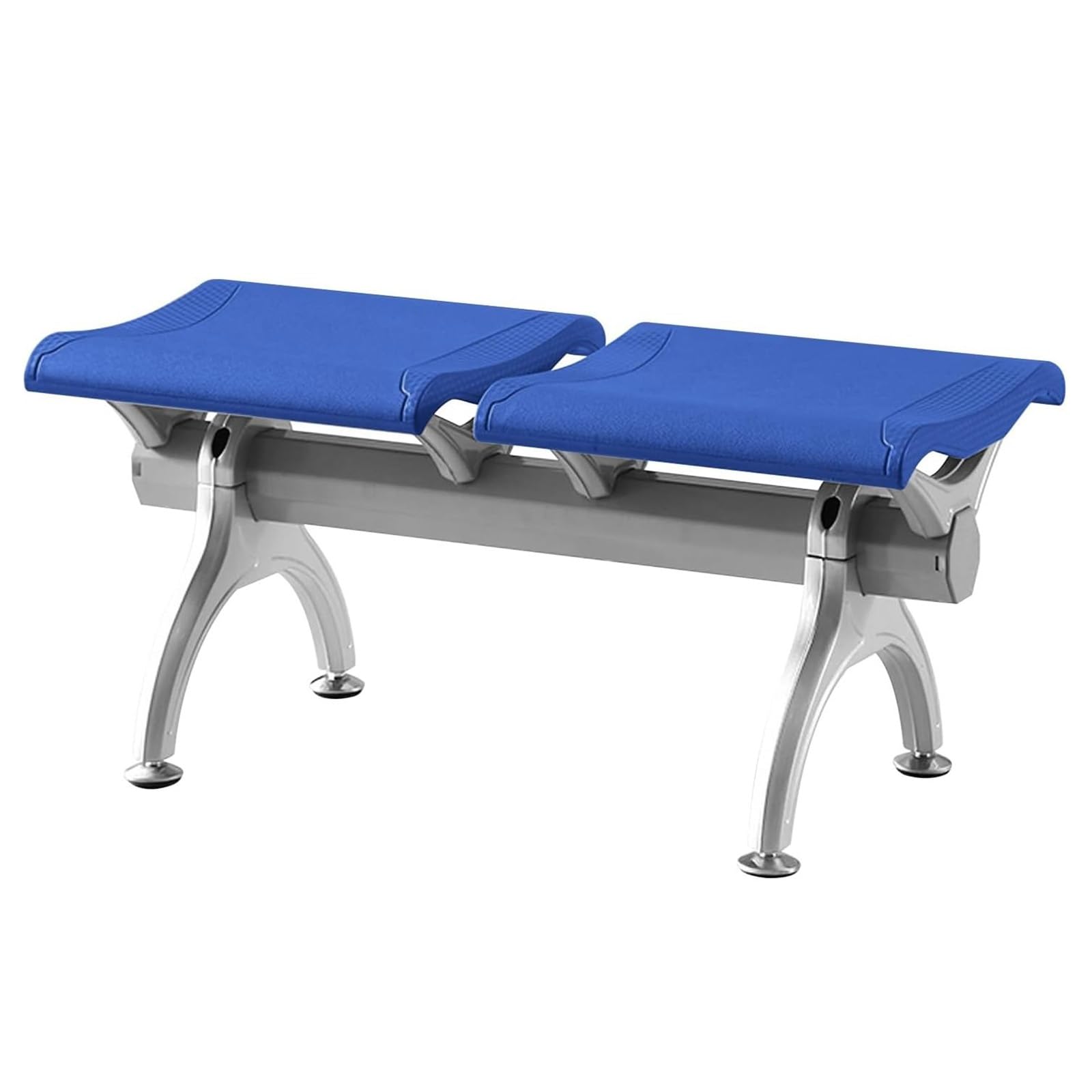 SnamicE Waiting Room Chairs,Green Backless Reception Chairs - 2-Seat Polyurethane Waiting Area Bench for Airports, Banks, Schools, and Barbershops - Durable,Blue