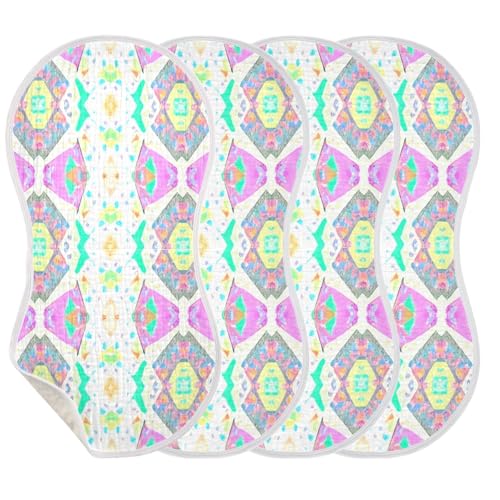 Boho Geometry Gorgeous White Burp Cloths for Babies Burp Rag Cotton Spit Up Rag for Babies Infant Newborn3