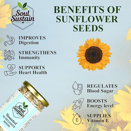 Image of Roasted Sunflower Seeds Snack (250 GM) | Roasted Seeds | Healthy Plant Protein, Fiber & Omega | Gluten Free Vegan Snack for Workout, Travel, School | Sunflower Kernels | Natural Roasted Seeds