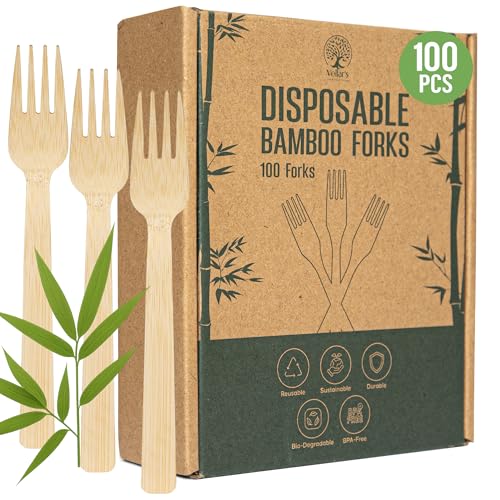 High-End Disposable Bamboo Forks 100-Count Set