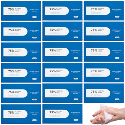 30 toallitas húmedas desechables de lujo envueltas individualmente; toallitas antivirus para la piel, manos y cara; toallitas de limpieza multiusos con 75% de alcohol para viajes, hogar, oficina