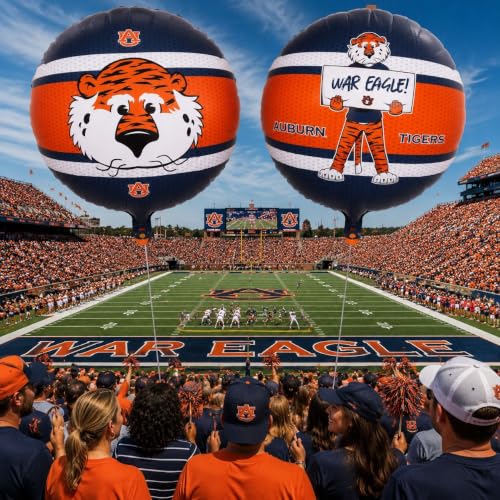 Image of Auburn Mylar Balloons -3 Pack- Featuring Official Logos and Aubie the Tiger - 18in Mylar Balloons for Auburn Graduation Decorations - Tailgates, Birthdays, Gameday Parties - by Havercamp