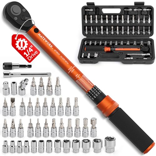 Matework 50PCS Inch Pound Torque Wrench Set, 1/4