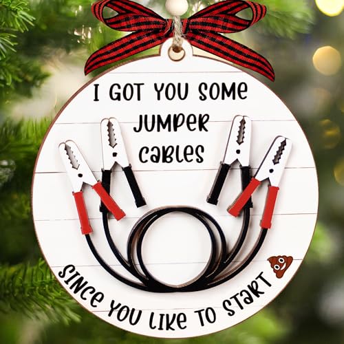 I Got You Some Jumper Cables Ornament, Funny Christmas Ornaments, Funny Gifts for...