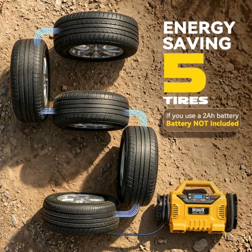 Image of 3X Faster 160PSI Cordless Air Compressor Compatible with DeWalt 20V Battery