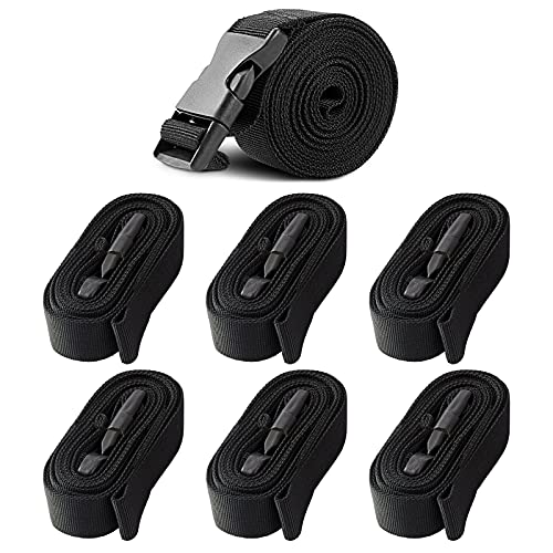 Solim Boat Cover Tie Down Straps 6 Pack Heavy Duty Polyester Adjustable Boat Cover Straps with Quick Release Buckle 1 Wx96 L Durable Trailerable Replacement Tightening Strap Black