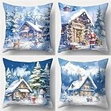 Photo Gallery lituor federe cuscini divano 50x50 cm cottage invernale,decorativi quadrato morbido copricuscini,set di 4 fodera cuscini paesaggio natalizio per soggiorno camera da letto giardino all aperto decor Photo Gallery lituor federe cuscini divano 50x50 cm cottage invernale,decorativi quadrato morbido copricuscini,set di 4 fodera cuscini paesaggio natalizio per soggiorno camera da letto giardino all aperto decor