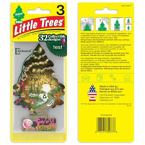 Image of LITTLE TREES Car Air Freshener | Hanging Tree Provides Long Lasting Scent for Auto and Home | Enchanted, 24 Air Fresheners