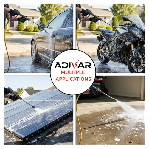 Image of AD-220 High Pressure Washer | 2600W Motor | 220 Bar Max Pressure | 10 L /Min Flow Rate | Portable Electric Washer for Car, Bike, Solar Panel, Walkways & Home Cleaning