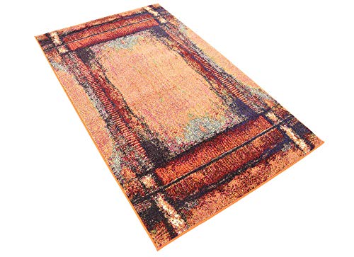 Tapete Unique Loom Estrella 100x160 cm naranja y negro miniatura 5