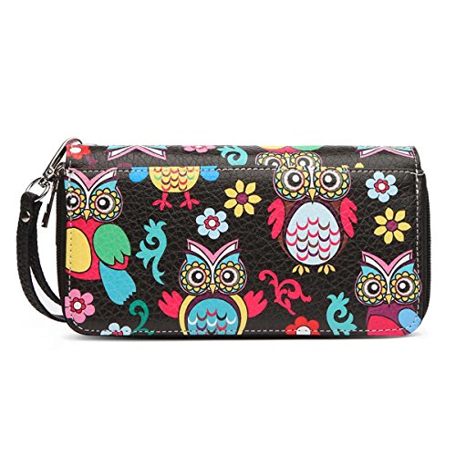 Colorful Owl Rhinestone Studded Spring Western Style Studs Fashion Clutch Purse Women Country Wrist Strap Wristlets Wallet3