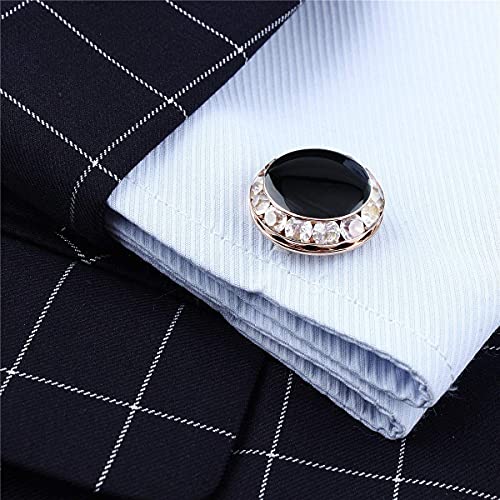 HAWSON Crystal Cuff Links and Studs Set for Mens Tuxedo Shrit Wedding Accessories3