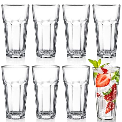 Yopay Set of 8 Tempered Glass Tumblers