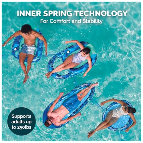 SwimWays Elite Spring Float SunSeat Pool Lounger, Inflatable Pool Floats for Adults and Teens with Fast Inflation and Linking Capability, Ages 15 & Up, Supports Up to 250 lbs. - image 5