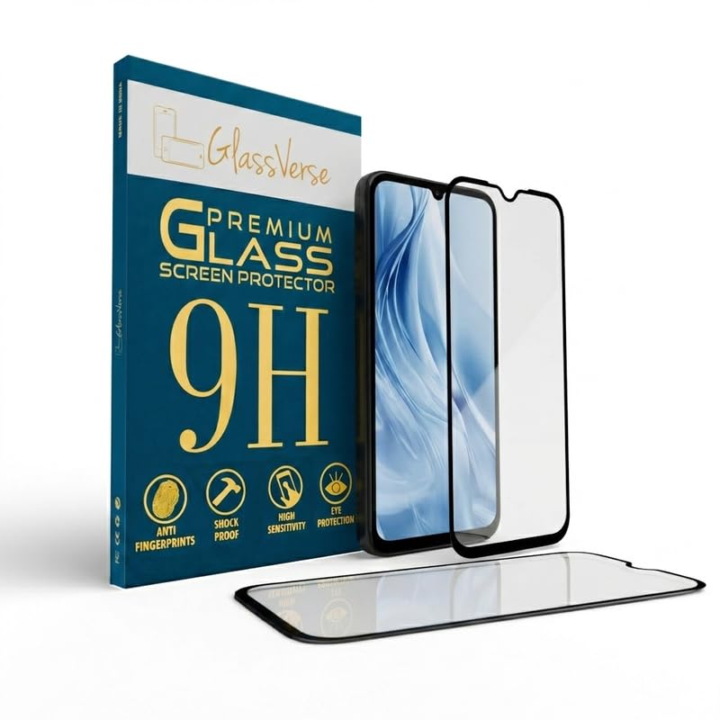 Image of GlassVerse PureView Tempered Glass for Redmi 13C | Crystal Clear, 9H Hardness Screen Protector, Edge to Edge, Case Friendly, Hassle-less Installation Kit Included. (Pack of 2)