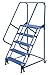 Vestil LAD-PW-32-5-G Portable Warehouse Ladder Grip 30-1/4" x 14" 5 Step, Blue