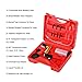 JIFETOR Hand Vacuum Pump Tester and Brake Clutch Bleeder Tool 2-in-1 Kit, One-Man Handheld Automotive Brake Fluid Bleeding Set, with Gauge Jar Adapters for Bike Motorcycle Car Truck Diagnosis