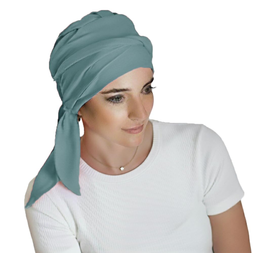 Carebell Smooth - Bamboo oncology hat turban for chemotherapy or alopecia (Aquamarine)