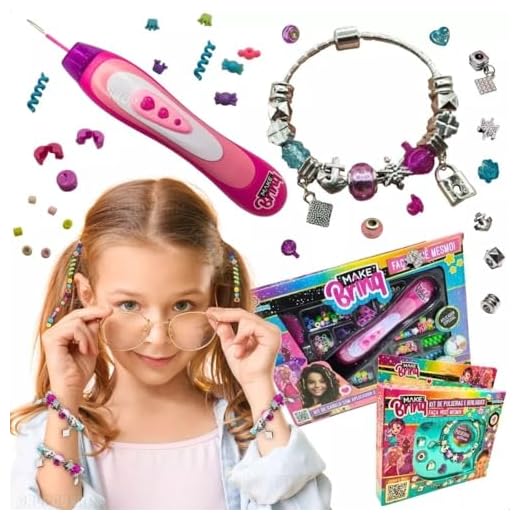 Kit De Beleza Infantil para Criança Pulseira Berloque e Miçanga Presente Menina 7 anos + Brinquedo Aplicador de Cabelo terere acessórios pingentes