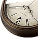 Plumeet Large Metal Wall Clock, 13'' Non Ticking Classic Retro Silent Iron Clocks Decorative Kitchen Living Room Bedroom, Roman Numerals, Battery Operated(Brown)