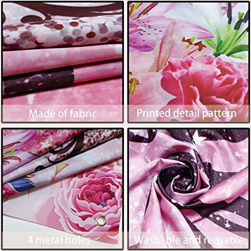 Image of 7X5FT Happy Mother's Day Backdrop /Background Happy Mother's Day Banner Decoration Pink Flowers Family Photo Booth Portrait Studio Props