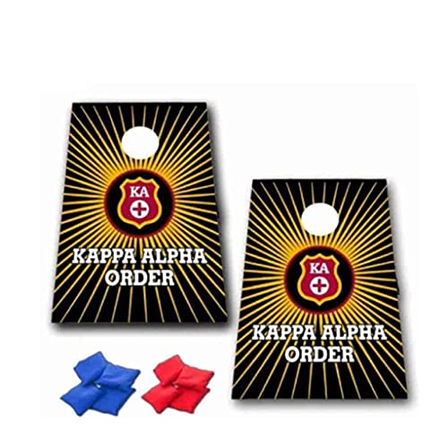 VictoryStore Cornhole Games - Kappa Alpha Order Cornhole Bag Toss Game - Starburst and Shield - 8 Bags Included