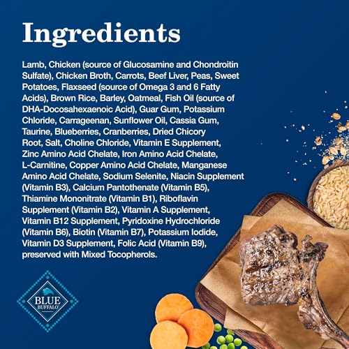Image of Blue Buffalo Homestyle Recipe Lamb Senior Wet Dog Food, 12.5 oz, 12 ct