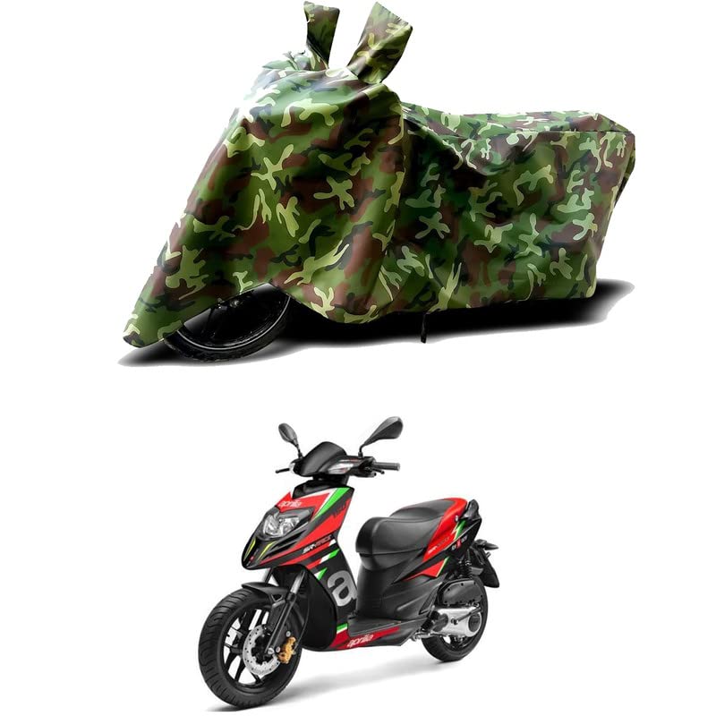 Image of 100% Water Resistant Bike Scooty Two Wheeler Body Cover Compatible for Aprilia SR 160 Race /UV-Rays /Heat Protection /Birds Dropping /Scratchproof /Dust Proof /Waterproof /All Varient[Green MJ]