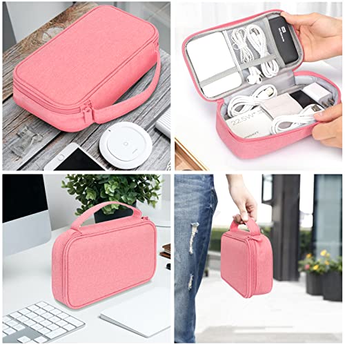 Skycase Travel Electronic Organizer, Waterproof Electronics Accessories Cases,Single Layer Travel Cable Organizer Bag,Accessories Carry Bag For Usb Data Cable,Earphone Wire,Power Bank, Phone,Pink #TOP5