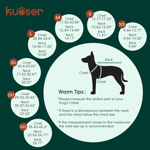 Kuoser Dog Winter Coat, Windproof Dog Fleece Jacket British Style Plaid Cold Weather Doggie Vest Coats, Reversible Cozy Warm Pet Clothes Apparel for Large Size Dogs XL