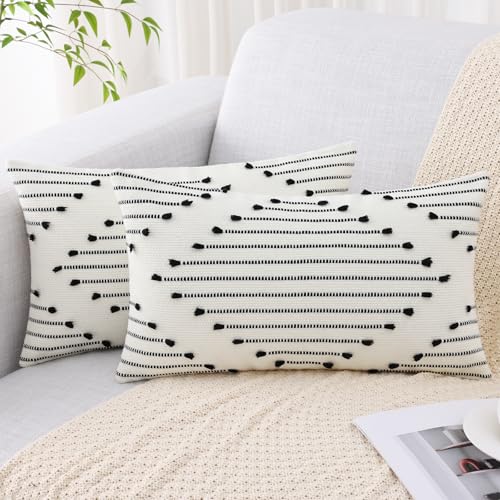 Mecatny Boho Outdoor Throw Pillow Covers 12X20 Set...