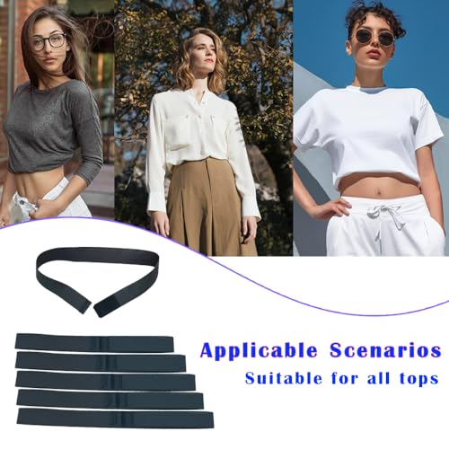 5PCS Tuck Band for Shirt Invisible Belt Buckleless No Show Belt Crop Band for T-Shirts, Crop Tops Blouses for Woman2