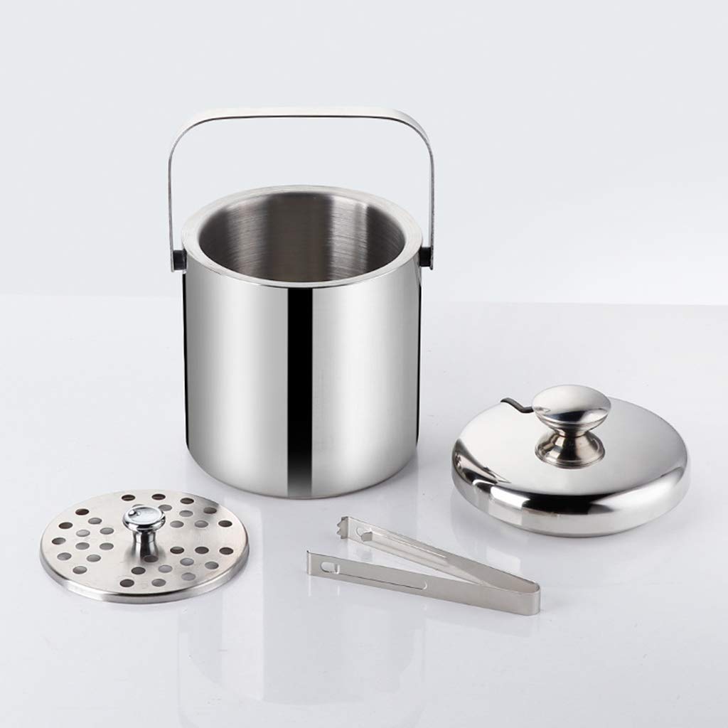 Seau à Glace Isotherme 3L Acier Inoxydable Double Paroi – Avec Couvercle, Pince, Cuillère & Passoire – Garde La Glace Froide Longtemps Seau à Glace Isotherme 3L Acier Inoxydable Double Paroi – Avec Couvercle, Pince, Cuillère & Passoire – Garde La Glace Froide Longtemps