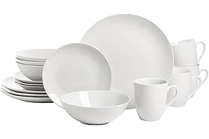 10 Strawberry Street Simply Coupe 16 Piece Dinnerware Set, White
