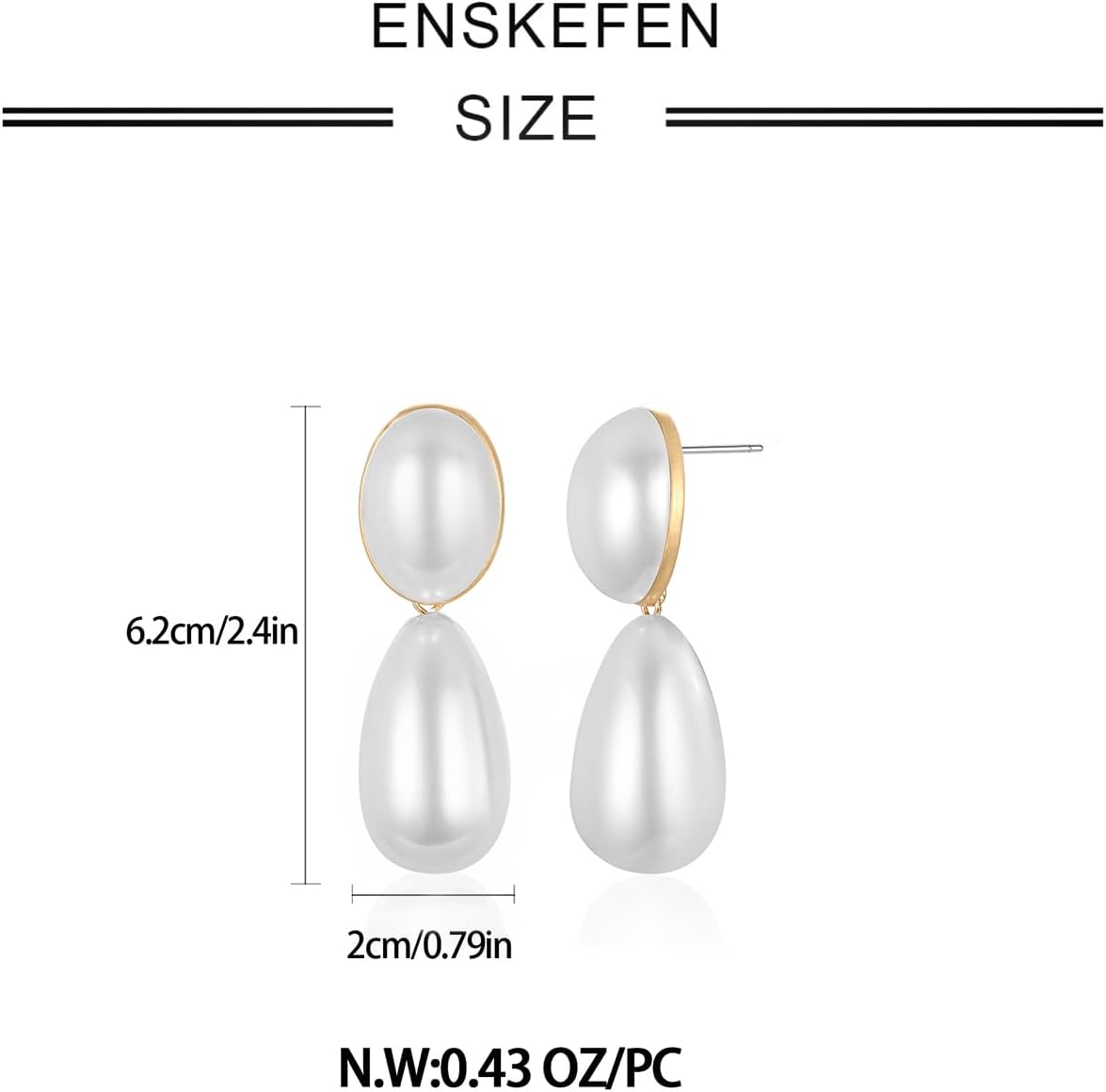 Pearl Drop Earrings for Women Vintage Statement Gold Pearl Dangle Earrings Chunky Earrings Fashion Jewelry - Image 6