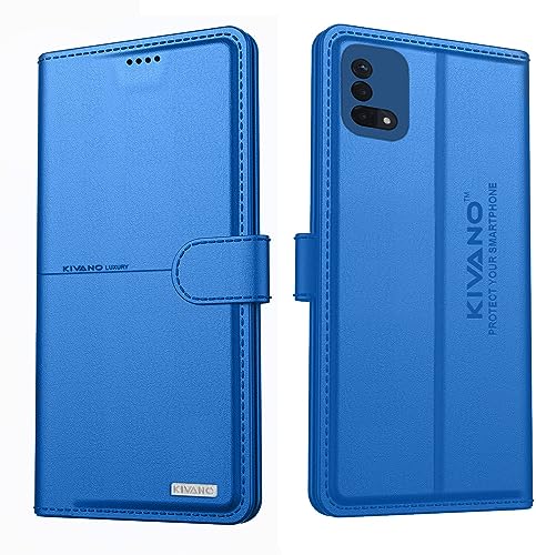 Image of Compatible with Oppo A74 5G Flip Cover | Leather Finish | Inside Pockets & Inbuilt Stand | Shockproof Wallet Style Magnetic Closure Back Cover Case