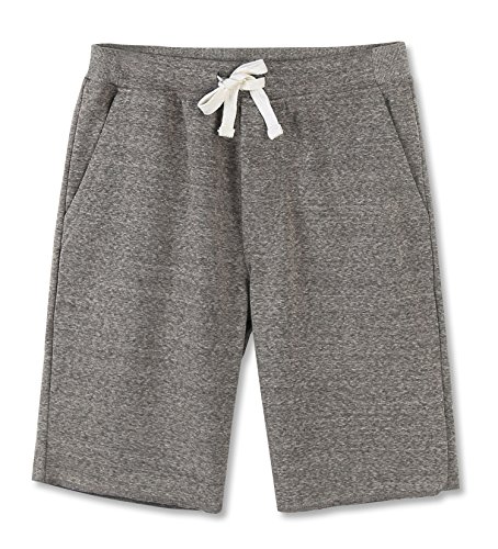 HETHCODE Mens Casual Athletic Fit Vintage Active Sports Jogger Gym Pocket Short Charcoal Melange L