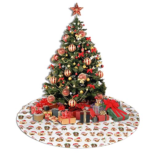 Christmas Dogs Puppies Christmas Tree Skirt 36 Inch Farmhouse Ornaments Decorations #TOP3