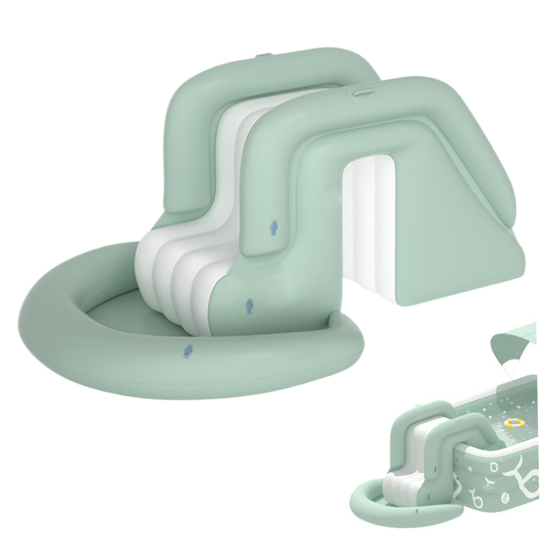 Glissement de Piscine Gonflable, Toboggan Gonflable en PVC étanche, Eau d'eau avec poignée, Piscine foldfable Non Glissement pour Les Enfants, Jouets