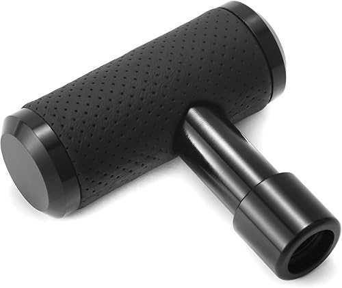 Miniatura 5 de Arenbel Pomo de palanca de cambios de aleación de 4 pulgadas, palanca de cambios manual pesada para automóvil con cubierta de cuero, se adapta a la