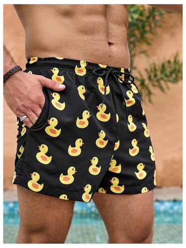 SHENHE Men's Swimming Trunks with Compression Lined Quick Dry Funny Swim Trunks Beach Shorts3