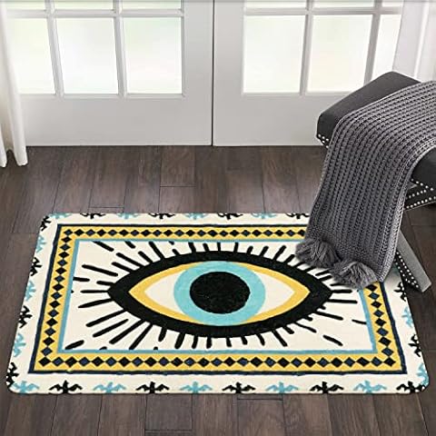 HAOCOO Blue Evil Eye Area Rug Cover