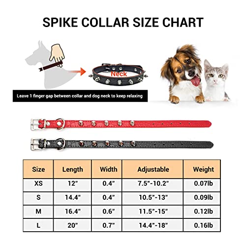 Enjoying Spiked Dog Collar Spike Large Dog Collar Leather Adjustable Pet Spiky Collar, Black Large #TOP5